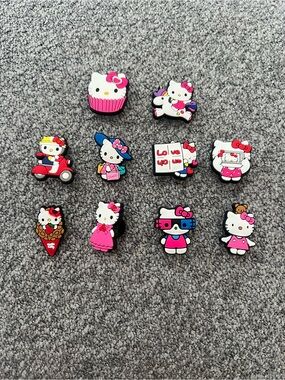Hello Kitty Pink & White Assorted Shoe Charms - 10pcs